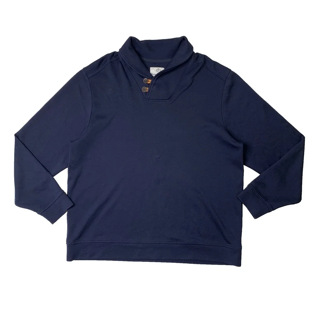 Tommy Bahama Polo Sweatshirt Mens XL Windsor Shawl Martinique Pima Cotton Casual